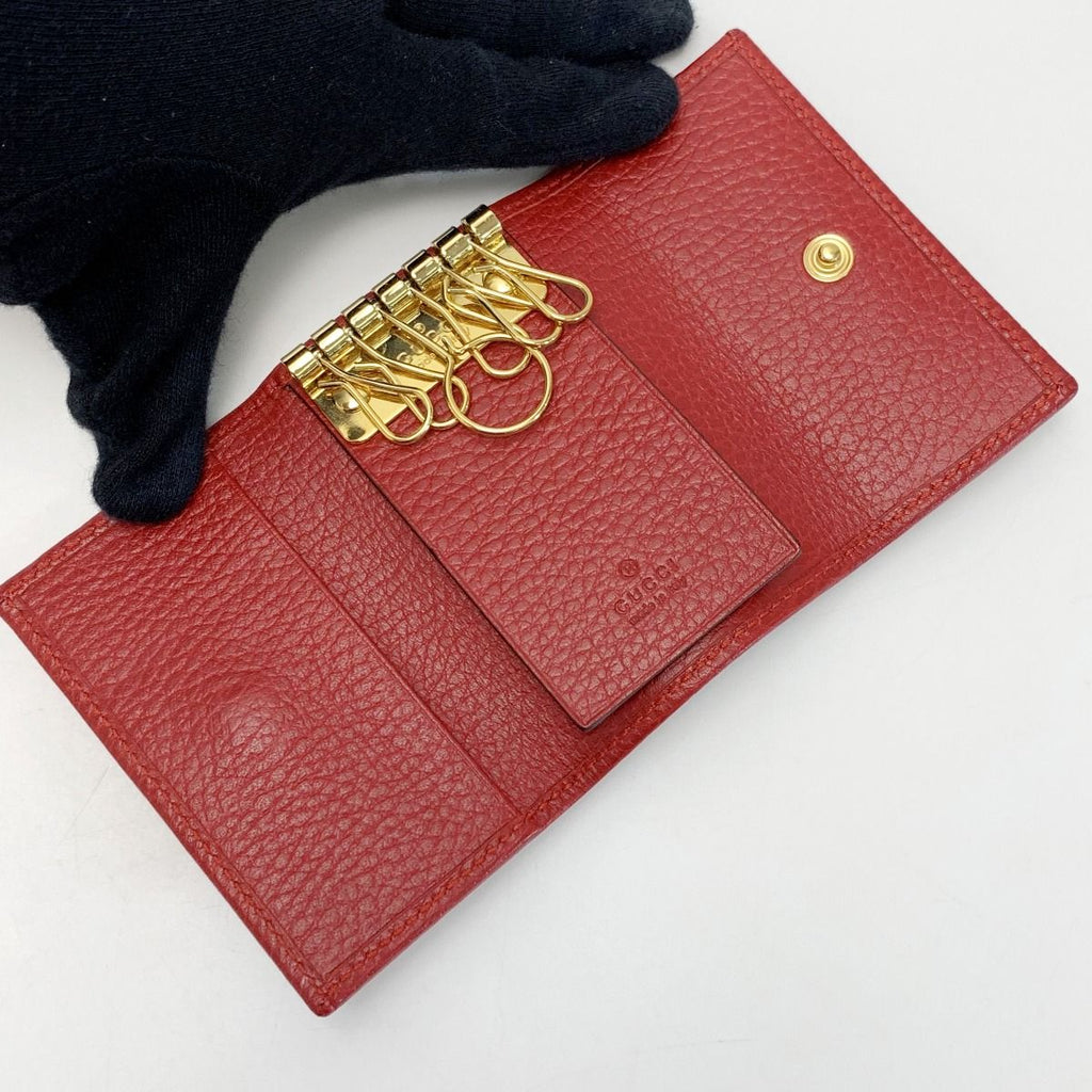 Gucci Petitmarmont Leather Red Key Case Holder — view 4