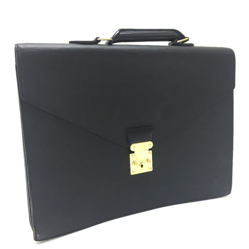 Louis Vuitton Business Bag Serviette Ambassador Epi Leather Creel Black — view 2