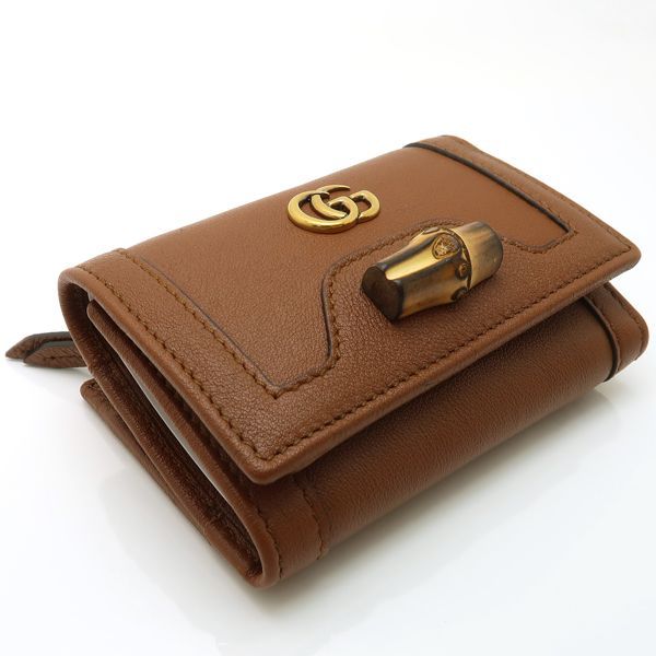Gucci Diana Medium Wallet Bamboo Trifold Compact Brown Unu — view 3