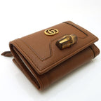 Gucci Diana Medium Wallet Bamboo Trifold Compact Brown Unu — view 3