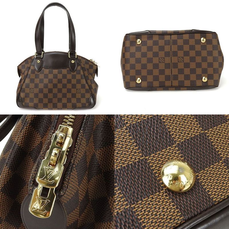 Louis Vuitton Handbag Shoulder Verona Damier Ebene Leather Goldhardware — view 3