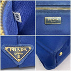 Prada Tote Bag Blue Cobalto Canapa — view 8