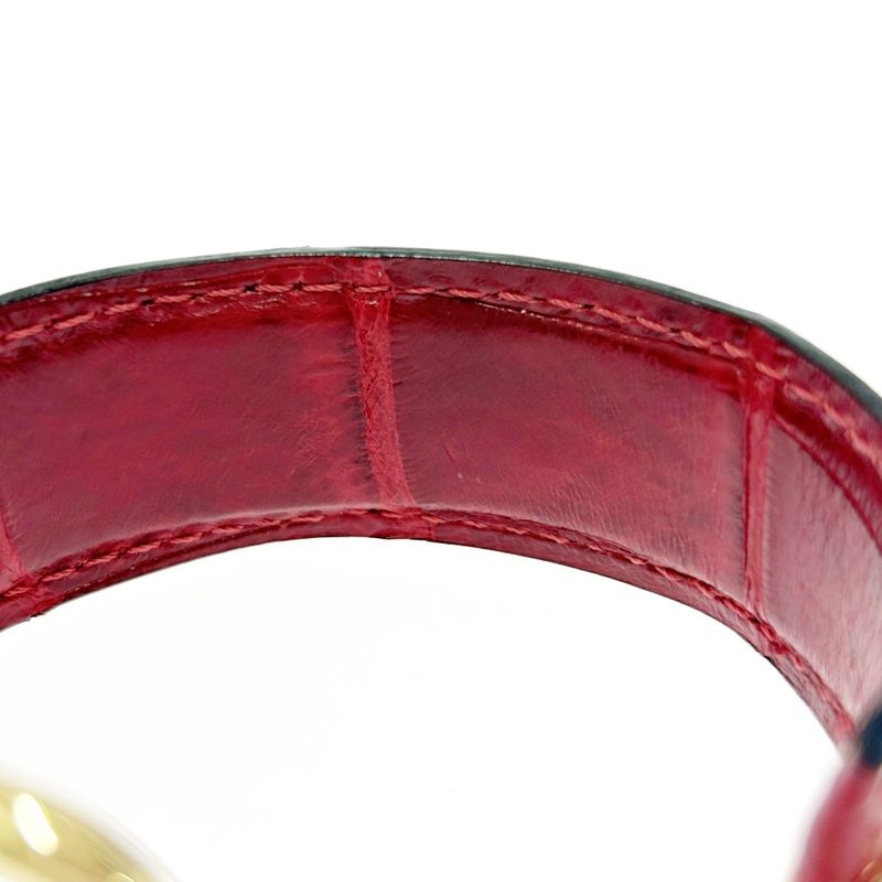 Gucci GP Leather Horsebit Bangle Red — view 7