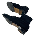 Hermes Saint Honore Boots Short Shoes Suede Black Silver Constance — view 6