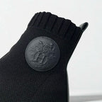 Hermes Volver Boots Short Shoes Fabric Leather Black Sock — view 9