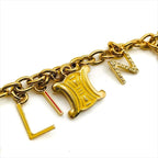 Celine Triomphe Gold Rhinestone Bracelet — view 5