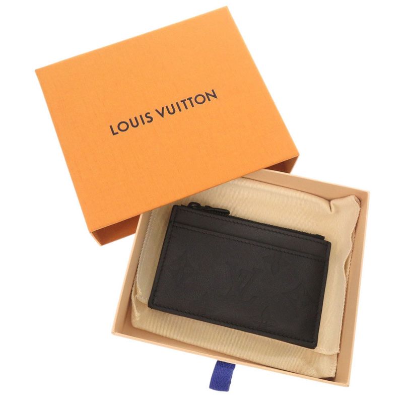 Louis Vuitton Coin Card Holder Monogram Shadow IC Chip Black Case — view 3