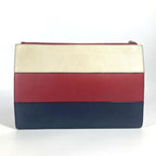 Gucci Clutch Bag Bee Striped Pearl Rhinestone Leather Red — view 3