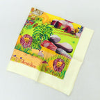 Hermes Carre 90 NUBA Mountain Scarf Silk White Multicolor Animal — view 2