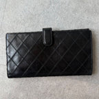 Chanel Bicolore Coco Mark Bifold Long Wallet W Hook Leather Quilted Black — view 6