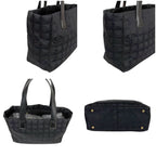 Chanel New Travel Line Mini Tote Bag Black Nylon Jacquard Shoulder — view 4