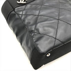 Chanel CC Logo Paris Biarritz PM Hand Bag Black Jacket — view 5