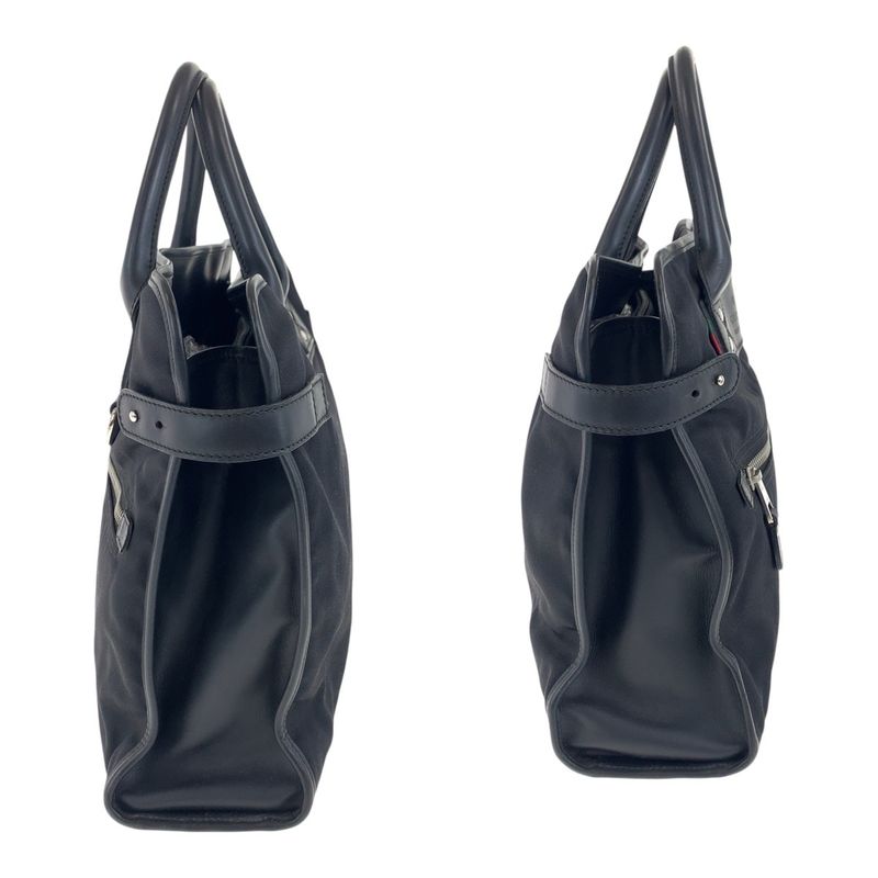 Gucci Sherry Line Black Silver Hardware Nylon Business Bag Handbag Men — view 8