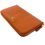 Prada Round Zipper Long Wallet Orange 1 Ml506 Saffiano — view 3