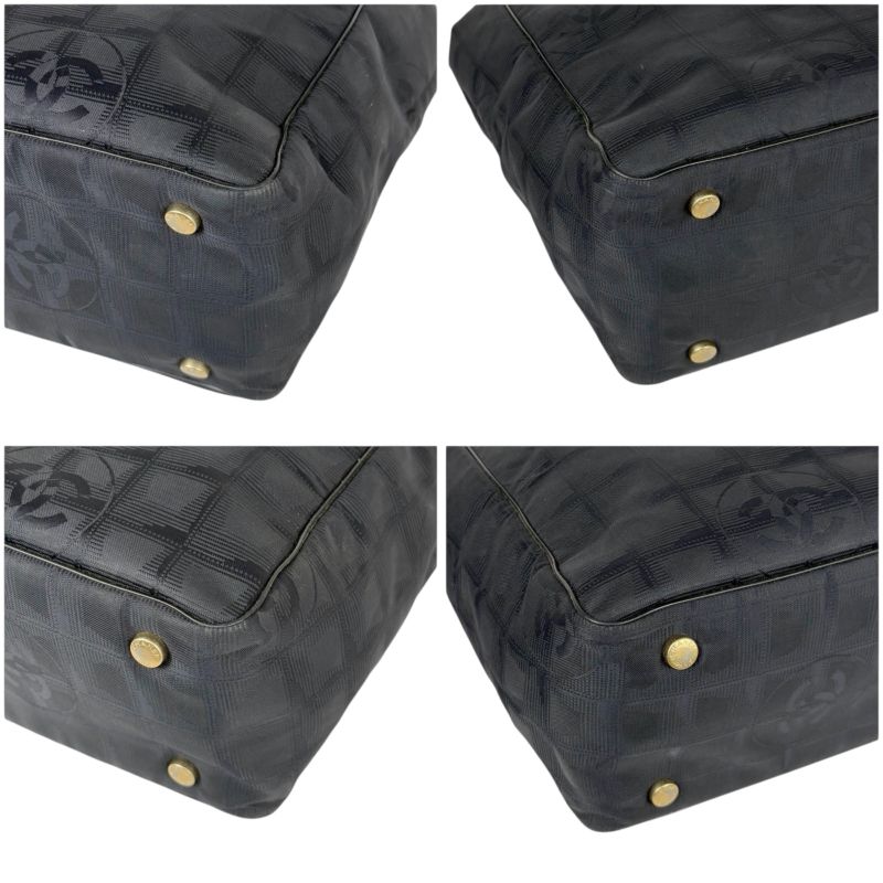 Chanel New Travel Line Mini Tote Bag Black Nylon Jacquard Shoulder — view 6