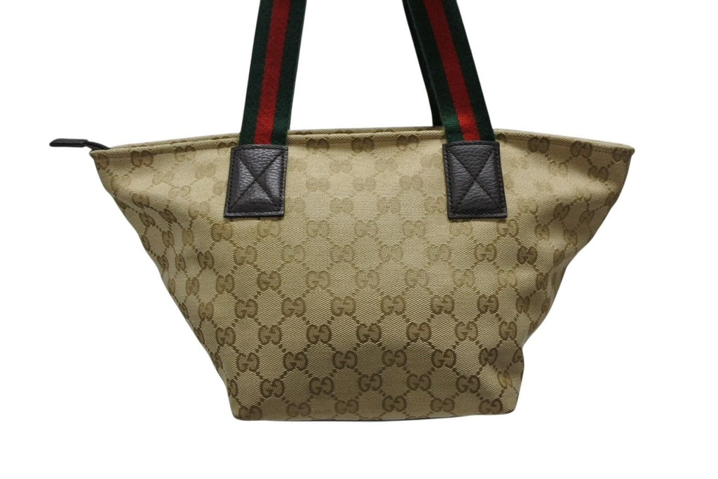 Gucci Handbag Sherry Line Beige Red Green GG Canvas Leather — view 3