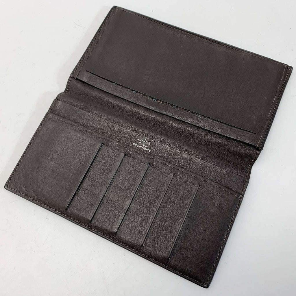 Hermes Citizen Twill Long Silk-in Brown Wallet Billfold Coin Purse None — view 3