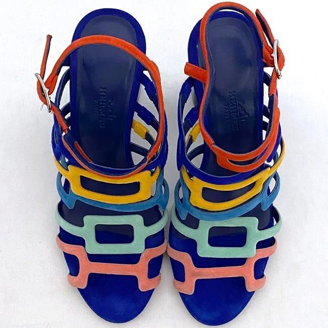 Hermes Sandals Navy Multicolor — view 4