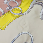 Hermes Scarf Carre 90 Silk Multicolor Ice Blue Yellow LIFT Profile — view 3