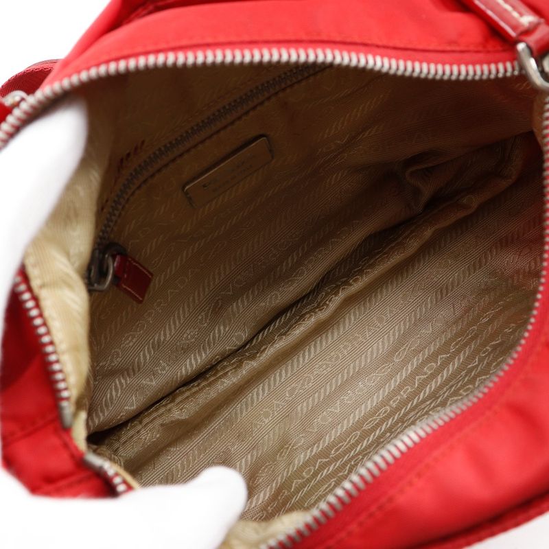 Prada 2-Way Shoulder Nylon Red Handbag — view 6