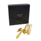 Celine Ribbon Pumps Metal Gold Necklace 0049 — view 4