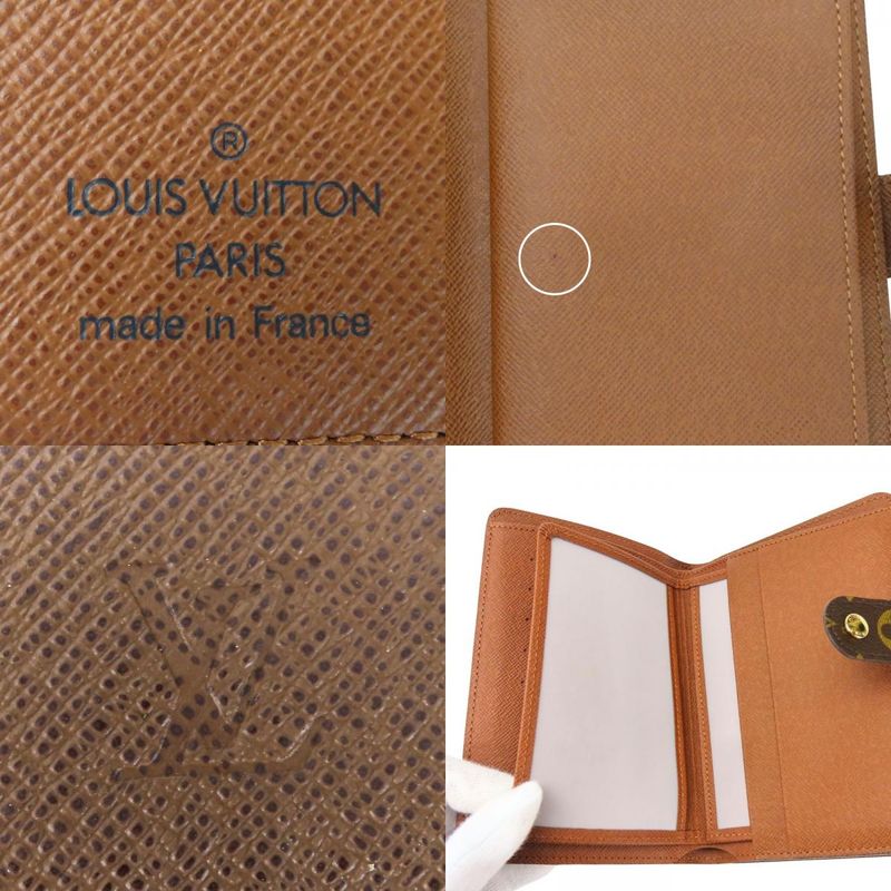 Louis Vuitton Bifold Wallet Porte Papier Monogram Brown Gold Hardware — view 5