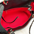 Chanel Black Chain Tote Bag Calfskin Gold Hardware — view 4