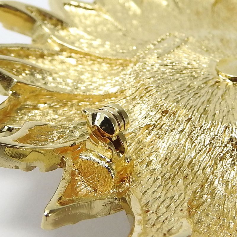 Christian Dior Brooch Metal Gold Rhinestone Plated Accessory — view 8