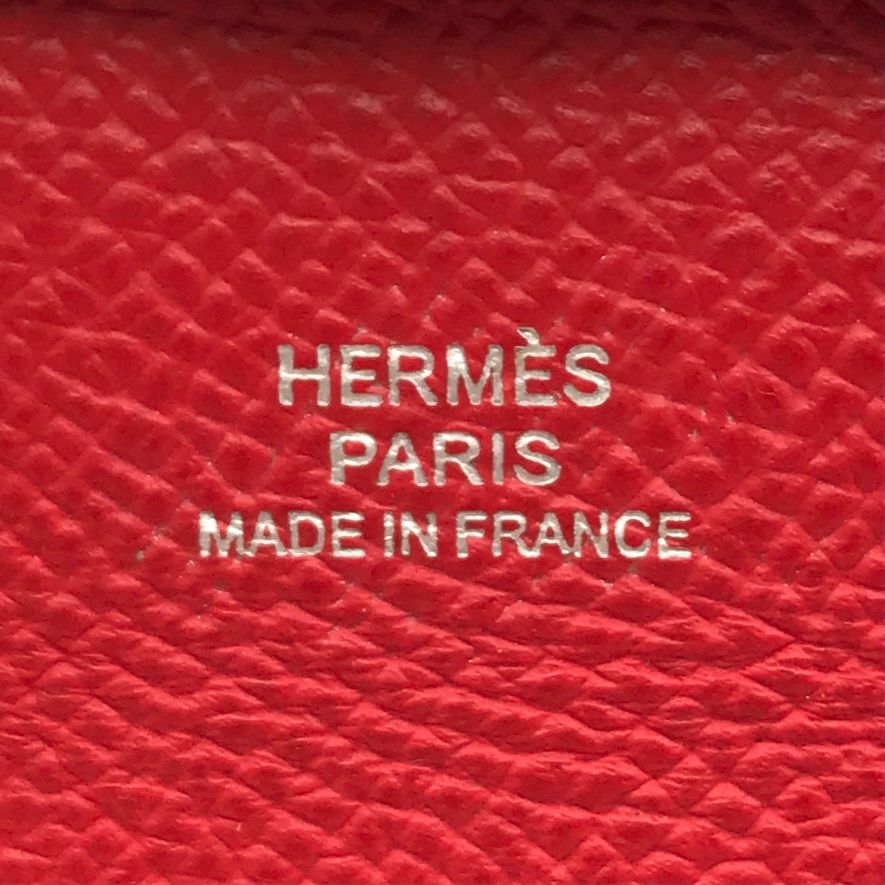 Hermes Bastia Evelyne Red Shikaku Coin Case — view 7