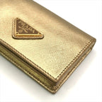 Prada Saffiano Leather Bifold Card Case Gold — view 4