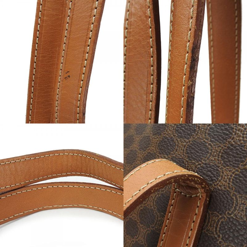 Celine Tote Bag Macadam Leather Brown Gold Hardware — view 4