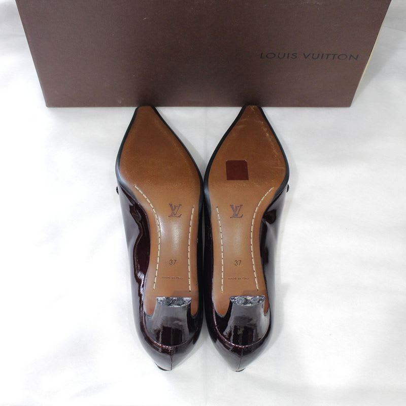 Louis Vuitton Stored Item Enamel Brown Heel 37 — view 5
