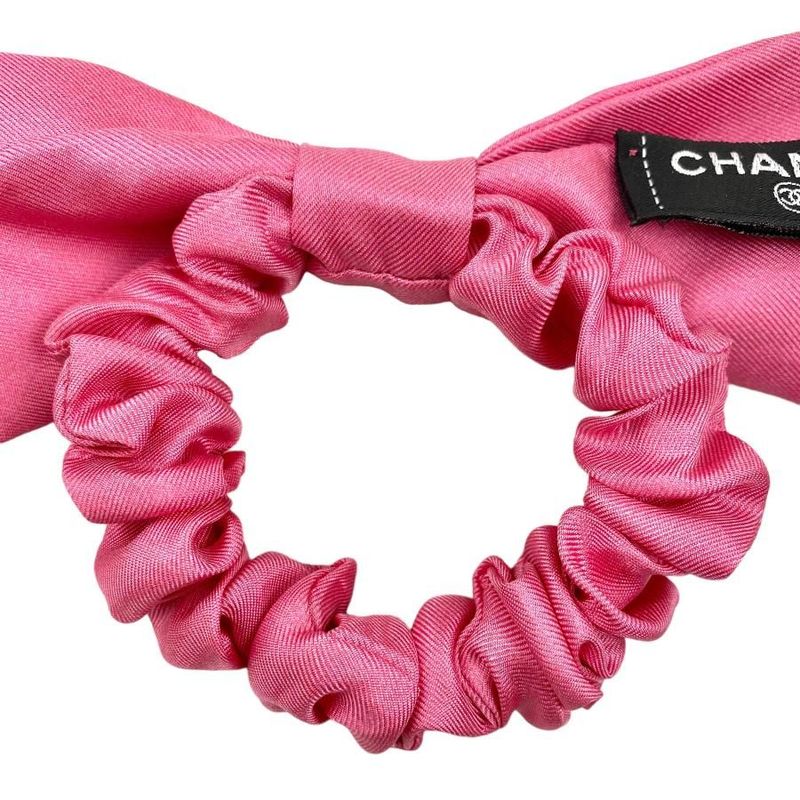 Chanel Aa9064 Logo Silk Ribbon Chou Pink Hair Accessory — view 6