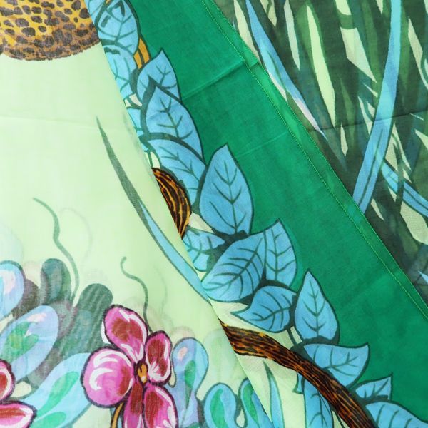 Hermes Pareo Large Shawl 100% Cotton Jungle Leopard Panther — view 7