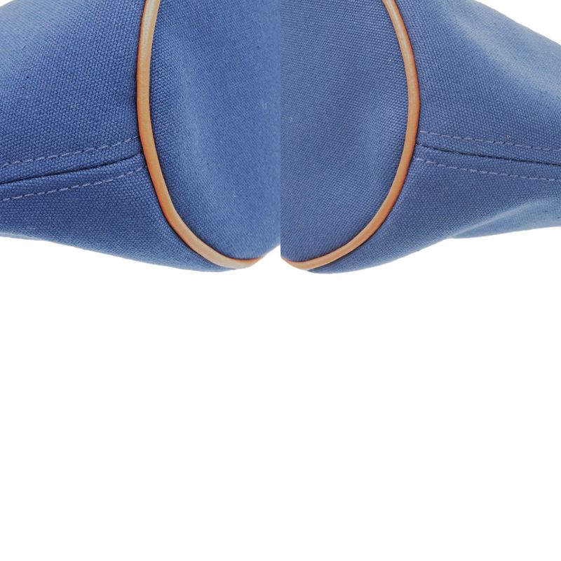 Hermes Palmyre Trapezoid Pouch Bag Canvas Cotton Corail Indigo Blue 1583 — view 8