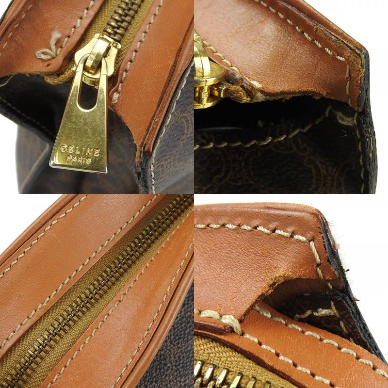 Celine Tote Bag Macadam Leather Brown Gold Hardware — view 6