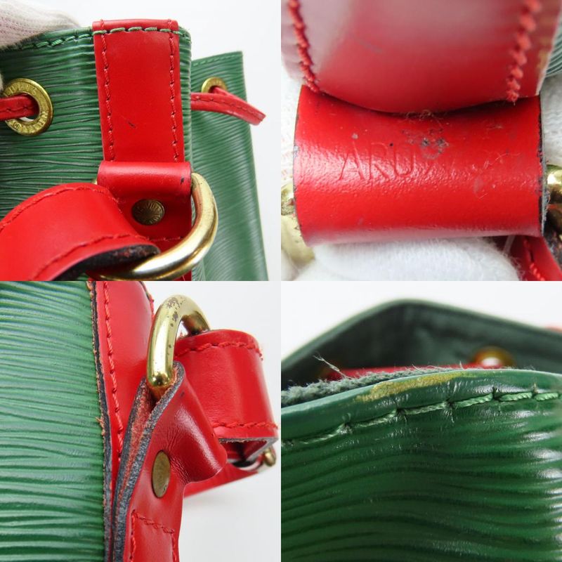 Louis Vuitton Shoulder Bag Petite Noe Epi Leather Green Red — view 8
