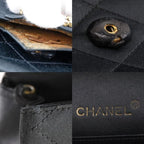 Chanel Quilted Vintage Satin and Rhinestone Black Women Shoulder Bag — view 6