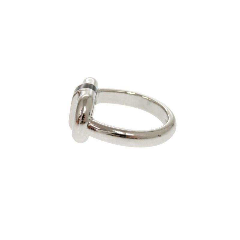 Hermes Myon Size T60 Metal Silver Black Ring 1082 — view 4