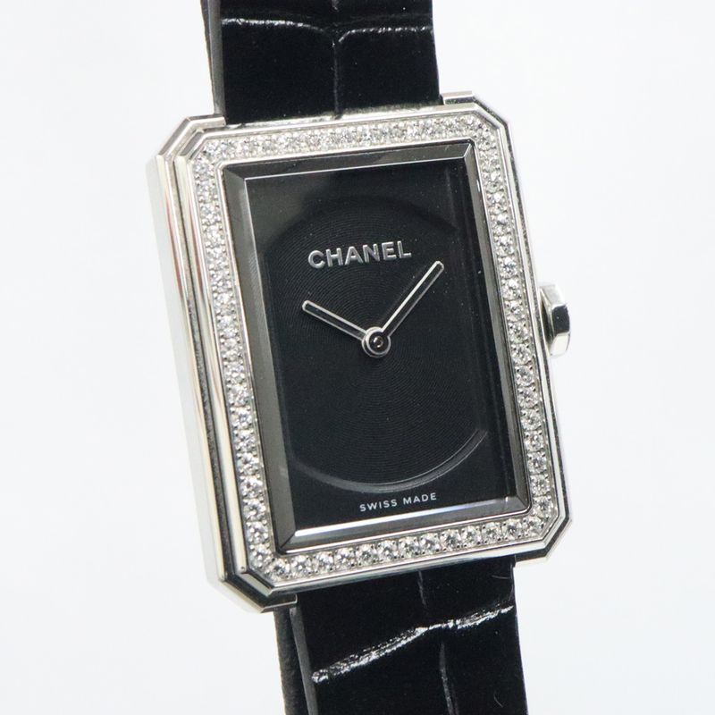 Chanel Boyfriend H6586 Black Diamond Bezel SS Leather Quartz — view 3
