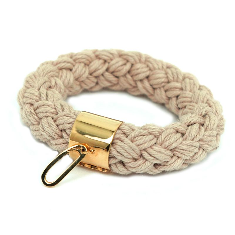 Celine Pendant Top Scrunchie Beige Gold Hardware Plated Accessory — view 9