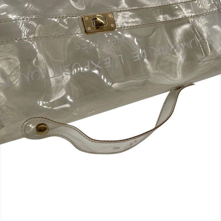 Hermes Vinyl Kelly Logo Hand Beach Clear Transparent Purse — view 7