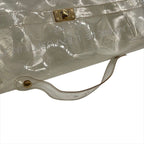 Hermes Vinyl Kelly Logo Hand Beach Clear Transparent Purse — view 7