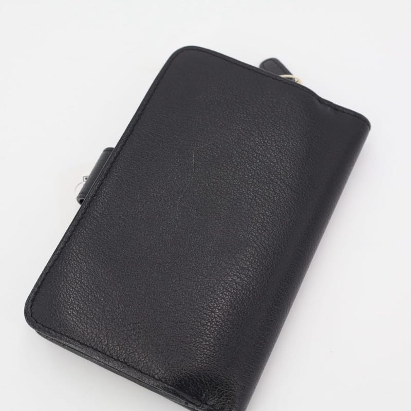 Chanel Camellia Bifold Wallet Leather Black — view 3
