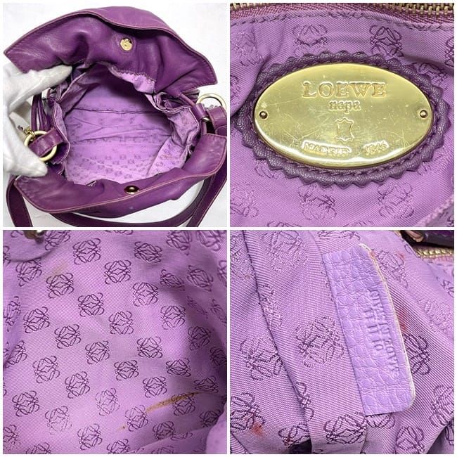 Loewe Shoulder Bag Flamenco Purple 2-Way Nappa Leather — view 9