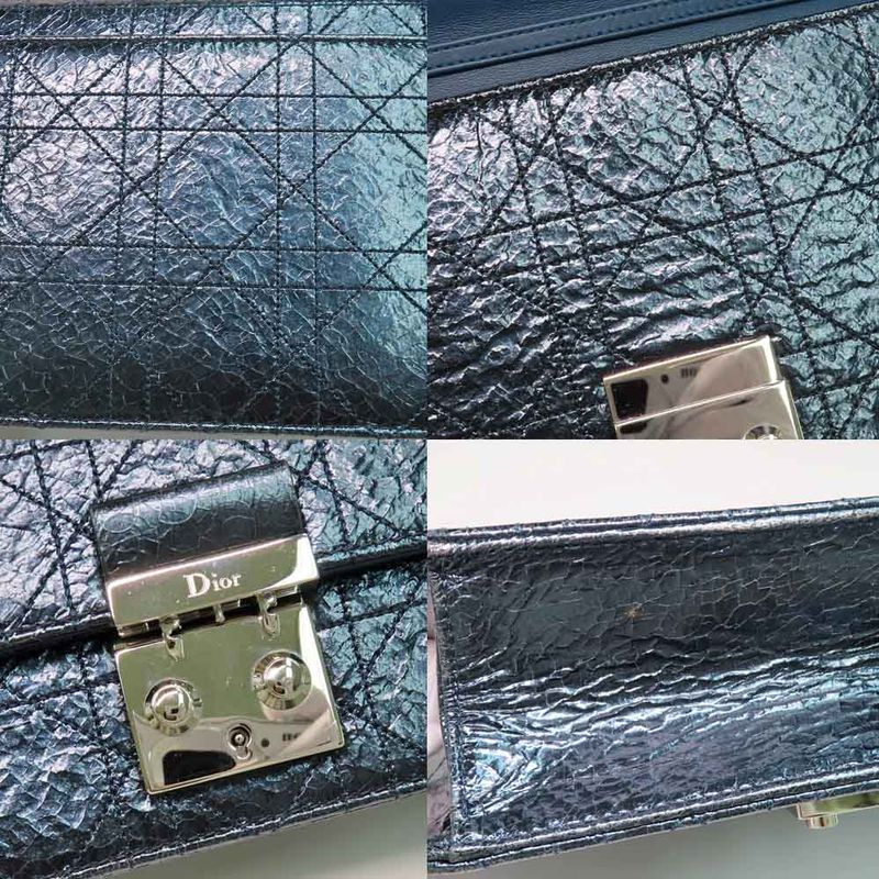 Dior Miss Wallet Chain Shoulder Bag Metallic Blue — view 9