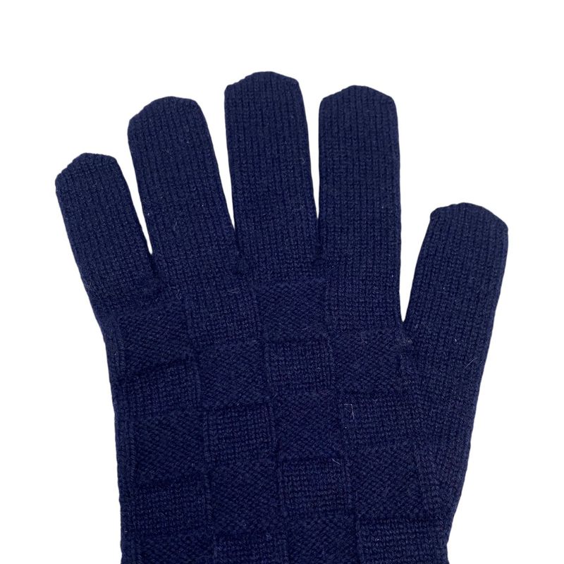 Louis Vuitton Gloves Gon Helsinki Cashmere Damier Perforated Logo — view 4