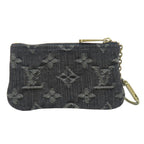 Louis Vuitton Coin Case Pochette Cles Monogram Denim Gray Black — view 2