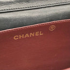 Chanel CC Logo Push Lock Mini Quilted Lambskin Chain Shoulder Bag Black — view 8