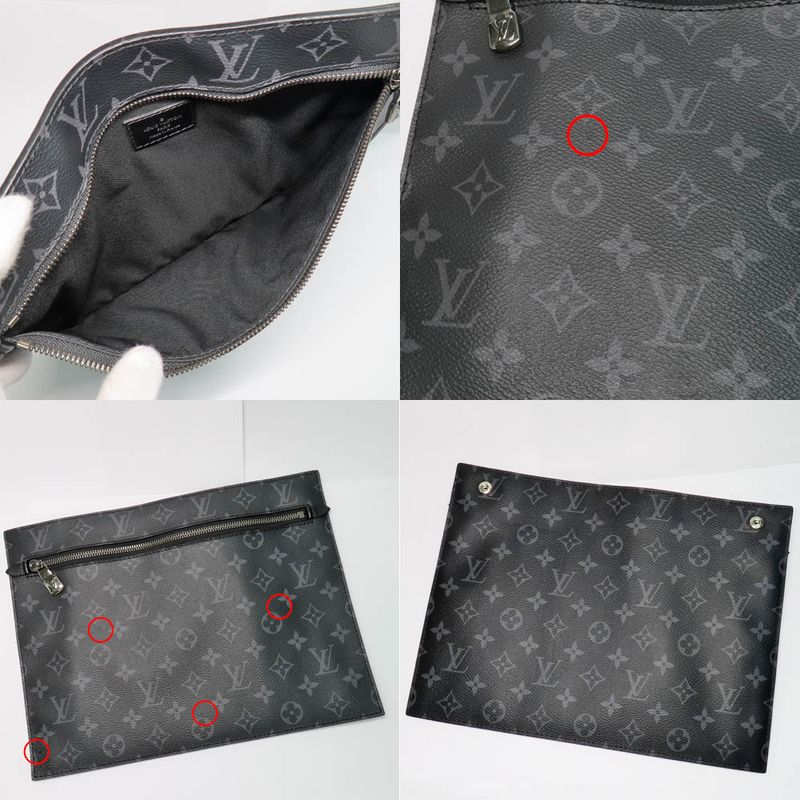 Louis Vuitton Grand Sac Monogram Eclipse Tote Bag Black Gray — view 9